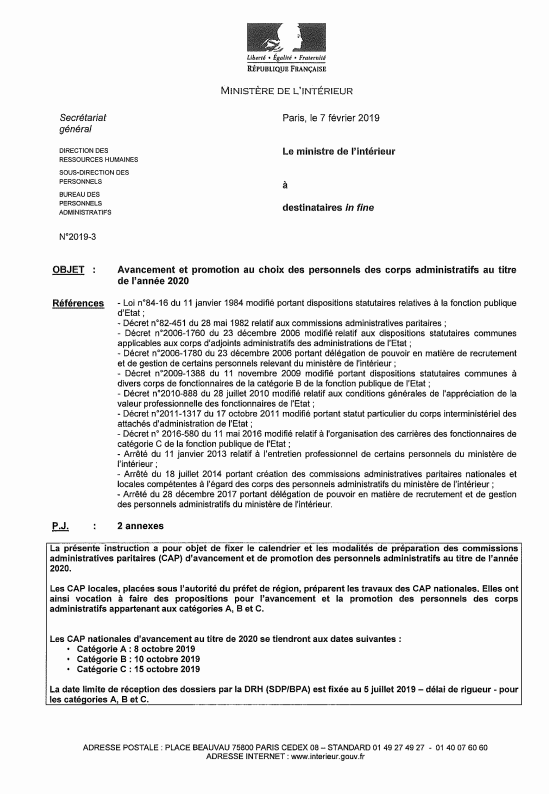 Calendrier Cap Ministère De L Intérieur 2023 Actions Syndicales
